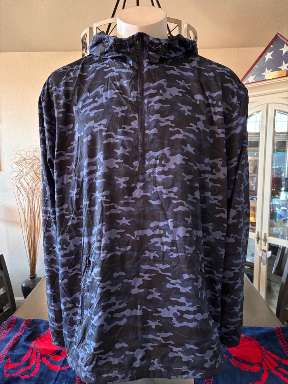 New mens size 3XL Ghost Golf The Wind Zone Hybrid Jacket blue camo